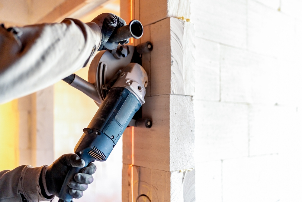 Commercial Construction Working on a Wall